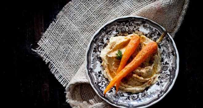 Zanahorias asadas con hummus