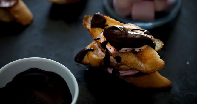 Sandwich de nubes con chocolate