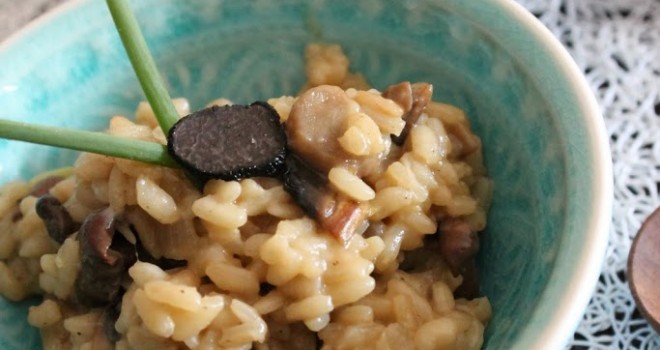 Risotto de ceps y trufa negra