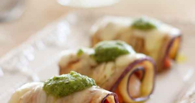 Berenjenas rellenas con pesto