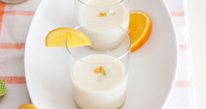 Mousse de chocolate blanco y naranja